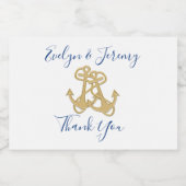 Ships Anchor Nautical Wedding Mini Sparkling Wijnetiket (Enkel label)