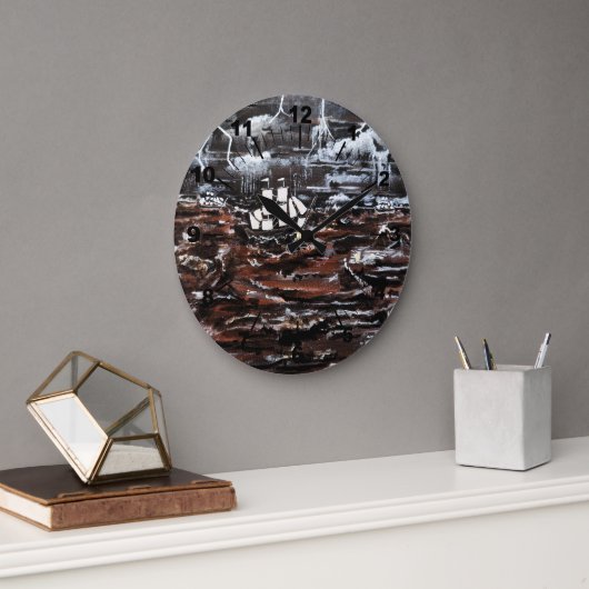 Ships in a Storm Painting by Alfred Fox Grote Klok (Kantoor)