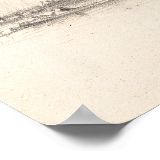 Ships in Zee Landscape Print,  schets Poster (Hoek)