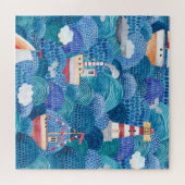 Ships & Lighthouse: Kinderachtige Waterverf Legpuzzel (Horizontaal)