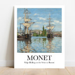 Ships Riding on the Seine at Rouen by Claude Monet Poster<br><div class="desc">Breng de schoonheid van het impressionisme in huis met dit prachtige poster van Claude Monets schilderij, Ships Riding on the Seine at Rouen. Dit meesterwerk is geschilderd in 1872 en toont een zonnig tafereel van zeilboten afgemeerd aan de kades aan de Seine in Rouen 12. Voeg een vleugje elegantie en...</div>