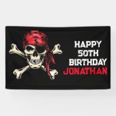 Ship's Skull Pirate Party Volwassene Spandoek (Horizontaal)