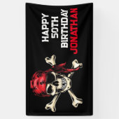 Ship's Skull Pirate Party Volwassene Spandoek (Verticaal)