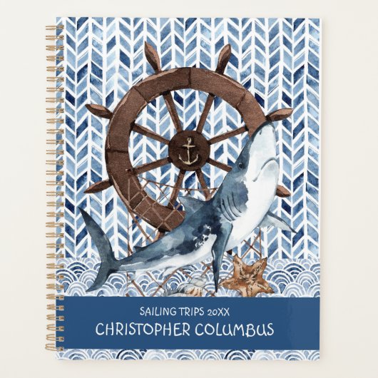 Ship's Steering Wheel And Shark Planner (Voorkant)
