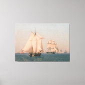 Ships under sail in a mild breeze canvas afdruk (Voorkant)