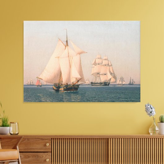 Ships under sail in a mild breeze canvas afdruk (Insitu (Woonkamer))