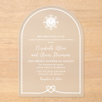 Ship's Wheel & Anker Heart Knot Nautische bruiloft