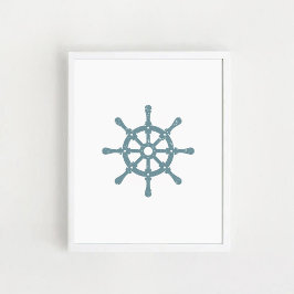 Ships Wheel Poster, Nursery Wall Art Poster