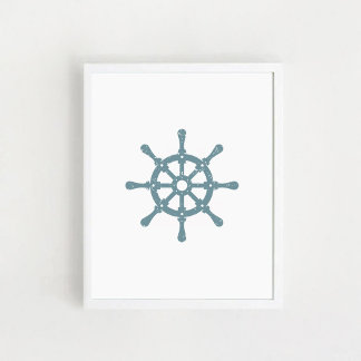 Ships Wheel Poster, Nursery Wall Art Poster