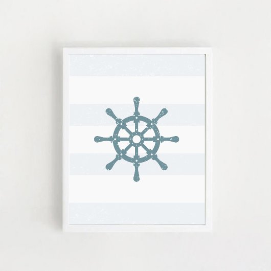 Ships Wheel Poster, Nursery Wall Art Poster