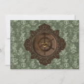 Ship's Wheel Steampunk Bruiloft Save The Date (Achterkant)