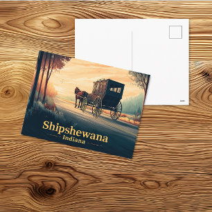 Shipshewana Amish Paard-en-Buggy Kunst Briefkaart