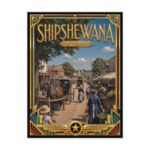 Shipshewana Indiana Vintage Art Deco Gouden Tijdpe