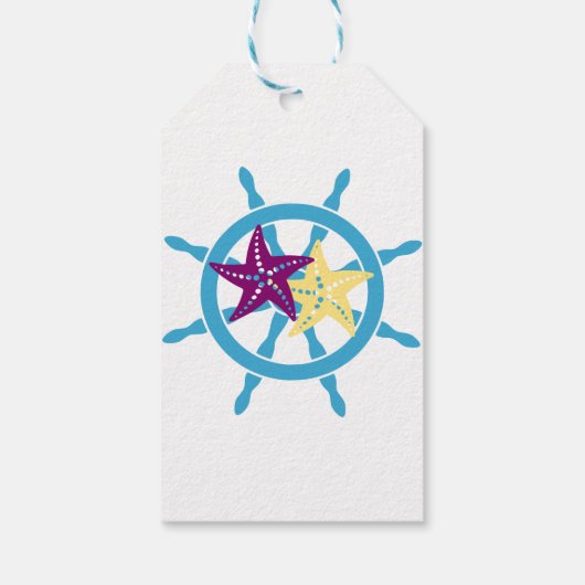 Shipwheel & Starfish Cadeaulabel (Achterkant)
