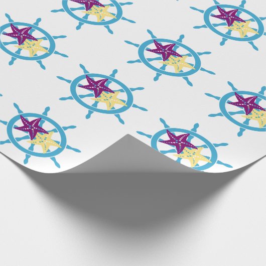 Shipwheel & Starfish Cadeaupapier (Hoek)