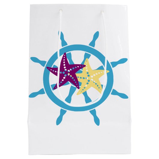 Shipwheel & Starfish Medium Cadeauzakje (Achterkant)