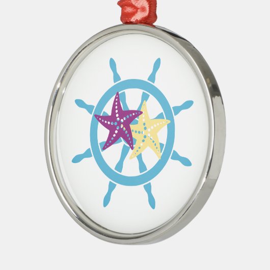 Shipwheel & Starfish Metalen Ornament (Links)