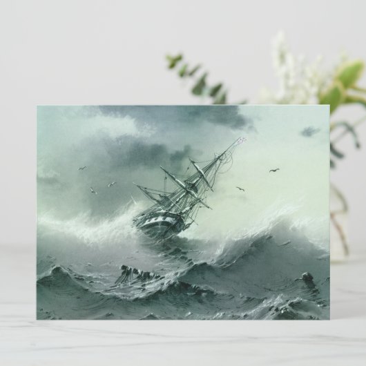 Shipwreck (door Ivan Aivazovsky) Kaart (Staand voorkant)