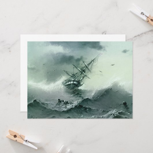 Shipwreck (door Ivan Aivazovsky) Kaart (Voorkant / Achterkant in situ)
