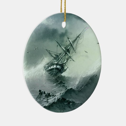 Shipwreck (door Ivan Aivazovsky) Keramisch Ornament (Rechts)