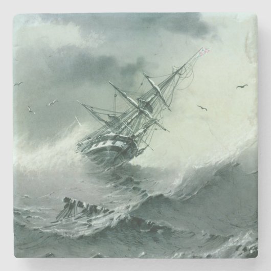 Shipwreck (door Ivan Aivazovsky) Stenen Onderzetter (Voorkant)
