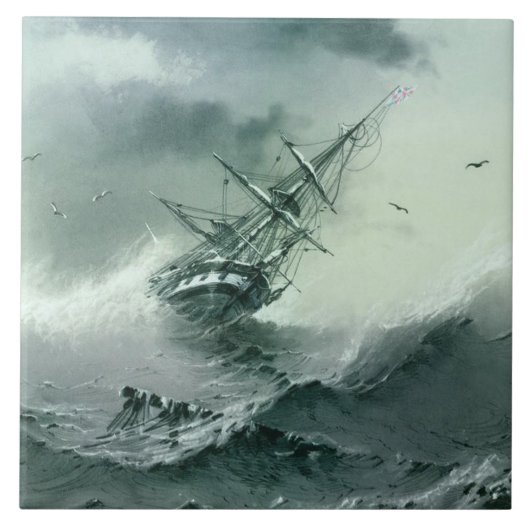 Shipwreck (door Ivan Aivazovsky) Tegeltje (Voorkant)