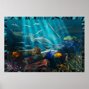 Shipwreck Fantasy door michelle Wilder Poster