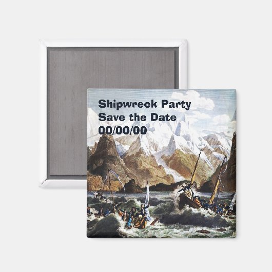 Shipwreck of The Astrolabe's Yawl Save-the-Date Magneet (Voorkant / Achterkant)