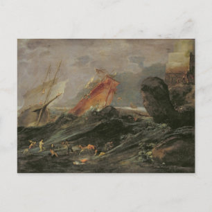 Shipwreck on a Rocky Shore, c.1645-50 Briefkaart