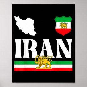 Shir o khorshid iran, leeuw en zon, perzië poster