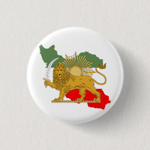 Shir o Khorshid - Lion en Sun - vlag van Iran Ronde Button 3,2 Cm