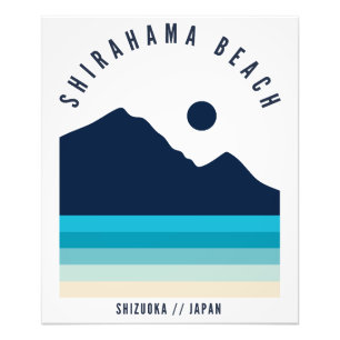 Shirahama Beach Shizuoka Japan Retro Vintage Foto Afdruk