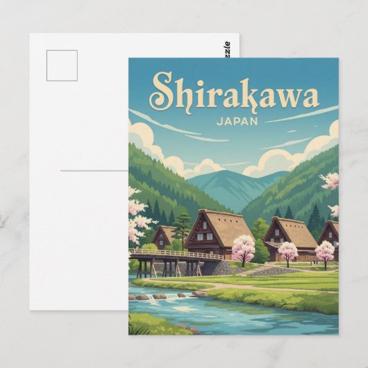 Shirakawa Gifu Japan Travel Briefkaart (Voorkant / Achterkant)
