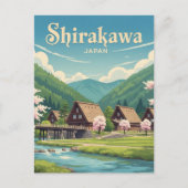 Shirakawa Gifu Japan Travel Briefkaart (Voorkant)