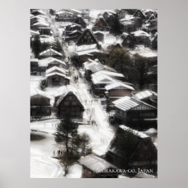 Shirakawago Sneeuwdorp Japan Reisbestemming Poster