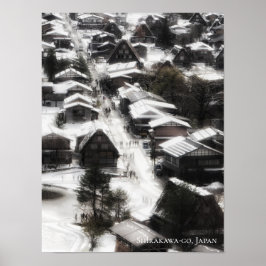 Shirakawago Sneeuwdorp Japan Reisbestemming Poster