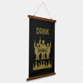 Shiraz wijn drinkers hangend wandkleed (Gebogen)