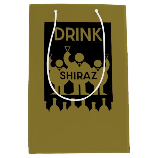 Shiraz wijn drinkers medium cadeauzakje (Voorkant)