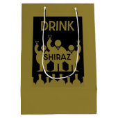 Shiraz wijn drinkers medium cadeauzakje (Achterkant)