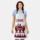Shiraz wijn drinkers schort (Gedragen)