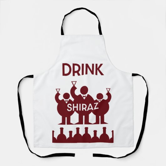 Shiraz wijn drinkers schort (Voorkant)