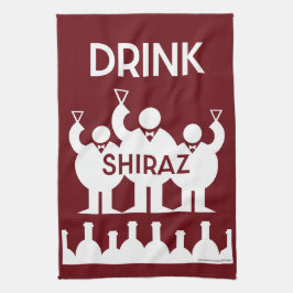 Shiraz wijn drinkers theedoek