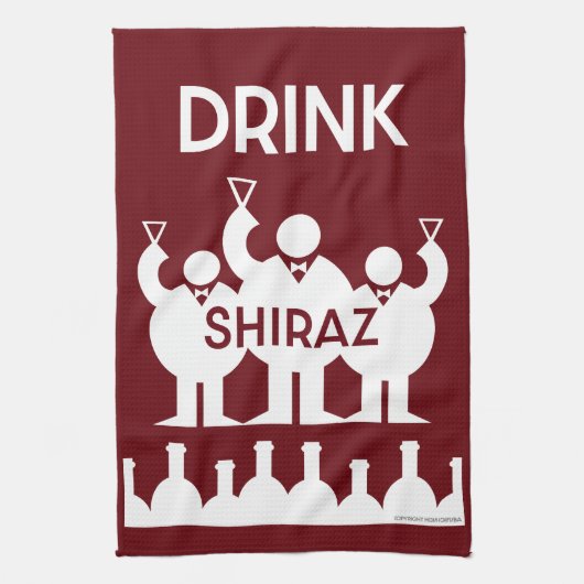 Shiraz wijn drinkers theedoek (Verticaal)