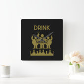 Shiraz wijn drinkers vierkante klok (Huis)