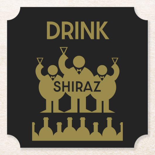 Shiraz Wijndrinkers Kartonnen Onderzetters (Voorkant)