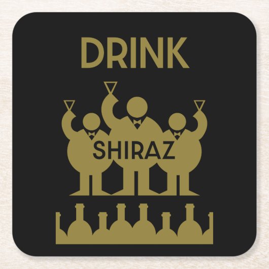 Shiraz Wijndrinkers Kartonnen Onderzetters (Voorkant)