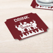 Shiraz Wijndrinkers Kartonnen Onderzetters (Gekanteld)