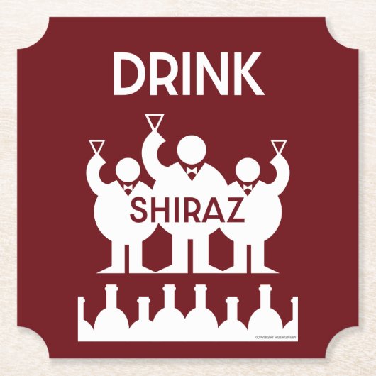 Shiraz Wijndrinkers Kartonnen Onderzetters (Voorkant)