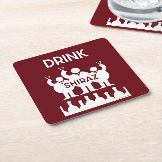 Shiraz Wijndrinkers Kartonnen Onderzetters (Schuin)