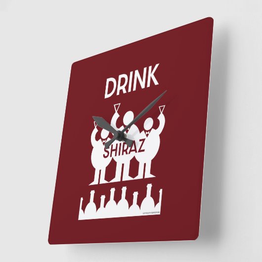 Shiraz Wijndrinkers Vierkante Klok (Hoek)